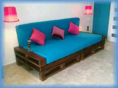 pallet sofa azul